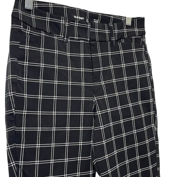 Old Navy High Rise Pixie Skinny Pants Pindot Black Windowpane Womens 2 Petite - Picture 3 of 7